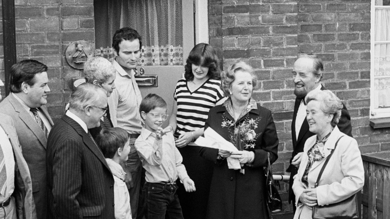 Margaret Thatcher introducing Right to Buy scheme encouraging council tenants to purchase their homes