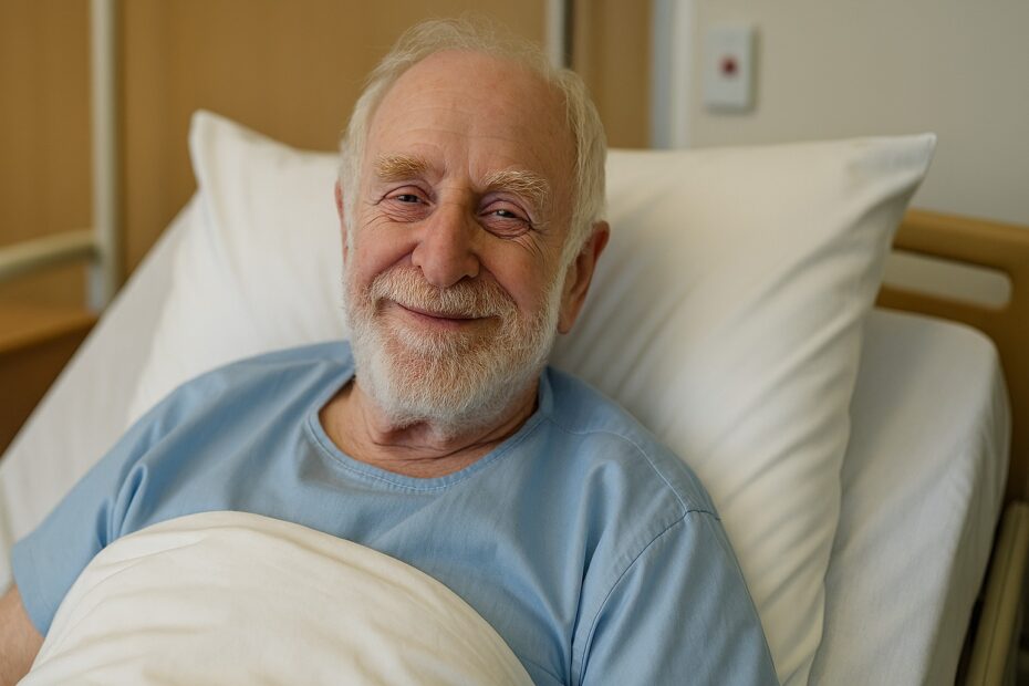 “Elderly man in hospital care, symbolising the impact of dementia and the importance of planning ahead to protect family assets.”