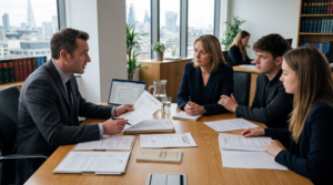 Family reviewing inheritance documents after the death of a relative without a will in the UK