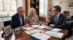 Parents discussing inheritance planning strategies with an estate planner to help leave more wealth to their children