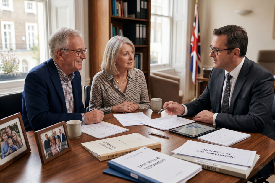 Parents discussing inheritance planning strategies with an estate planner to help leave more wealth to their children