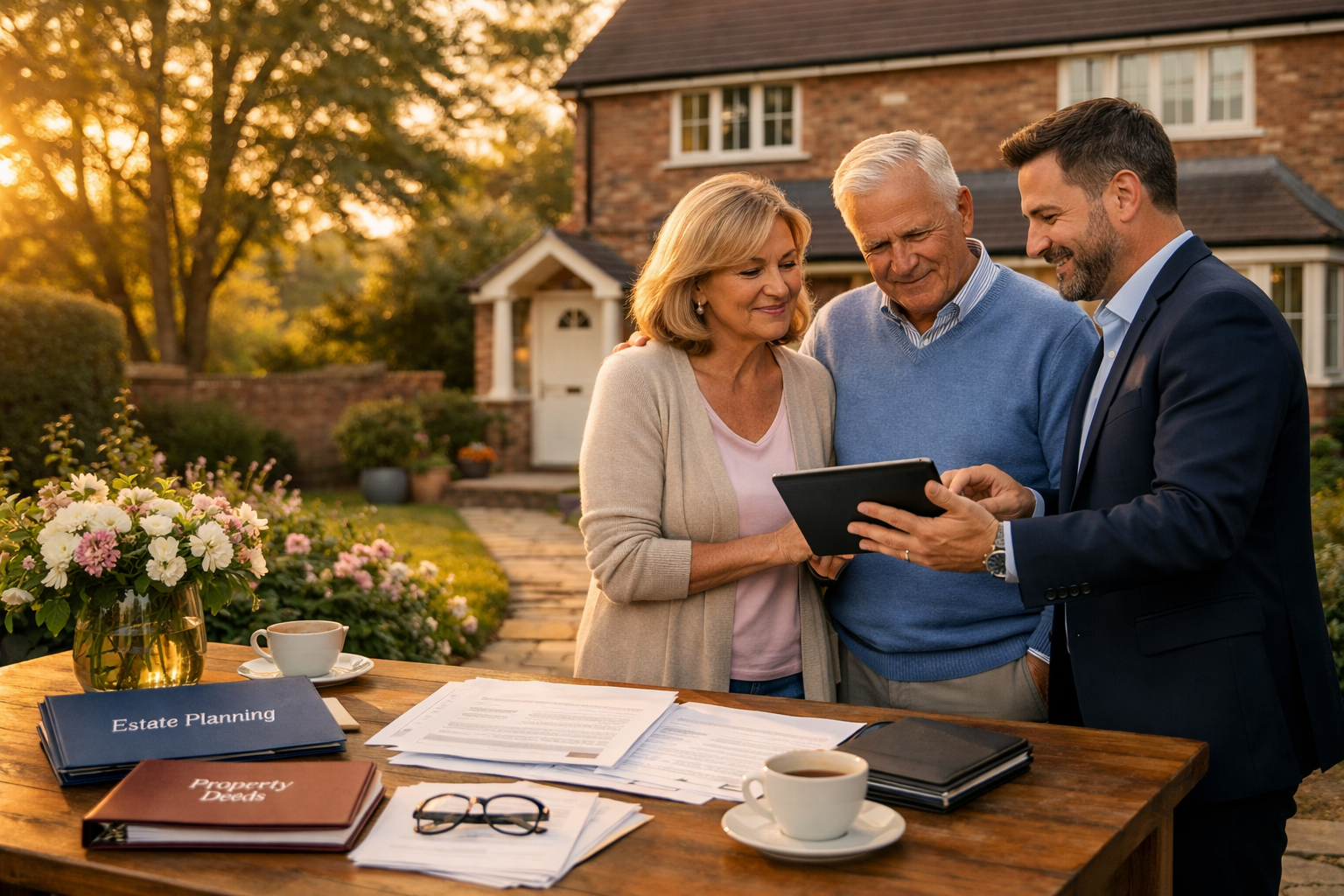 Married couple discussing Can a Married Couple Lose Their Home to Care Fees? with a care funding adviser
