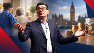 Andy Burnham discussing the National Care Service and pension changes for UK pensioners