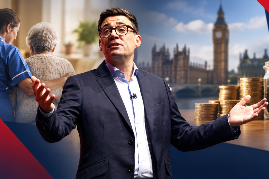 Andy Burnham discussing the National Care Service and pension changes for UK pensioners