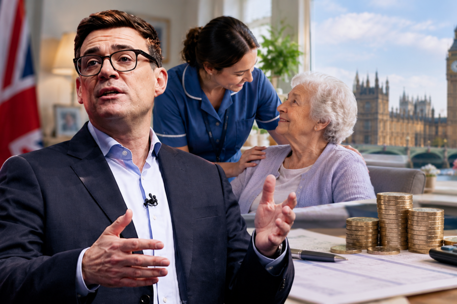 Andy Burnham discussing free personal care and remaining care home costs